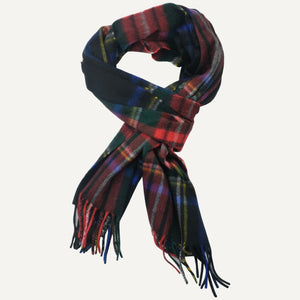 Black Stewart Tartan Cashmere Scarf