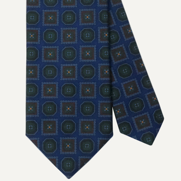 Blue Medallion Ancient Madder Tie - Junior's