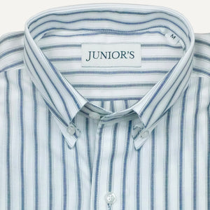 Blue & Grey Stripe Button-Down Sport Shirt