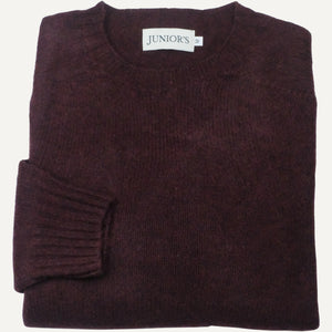 Bordeaux Scottish Shetland Crewneck Sweater