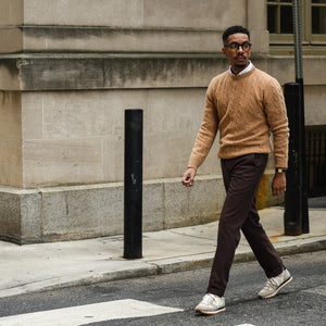 Brown Cotton Canvas Trouser