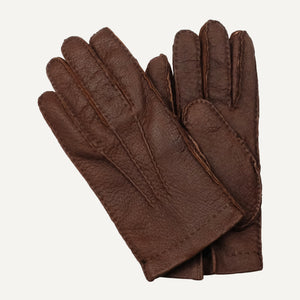 Brown Peccary Leather Gloves