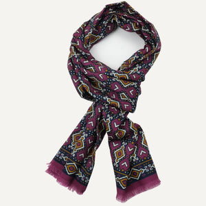 Fuschia Abstract Print Scarf