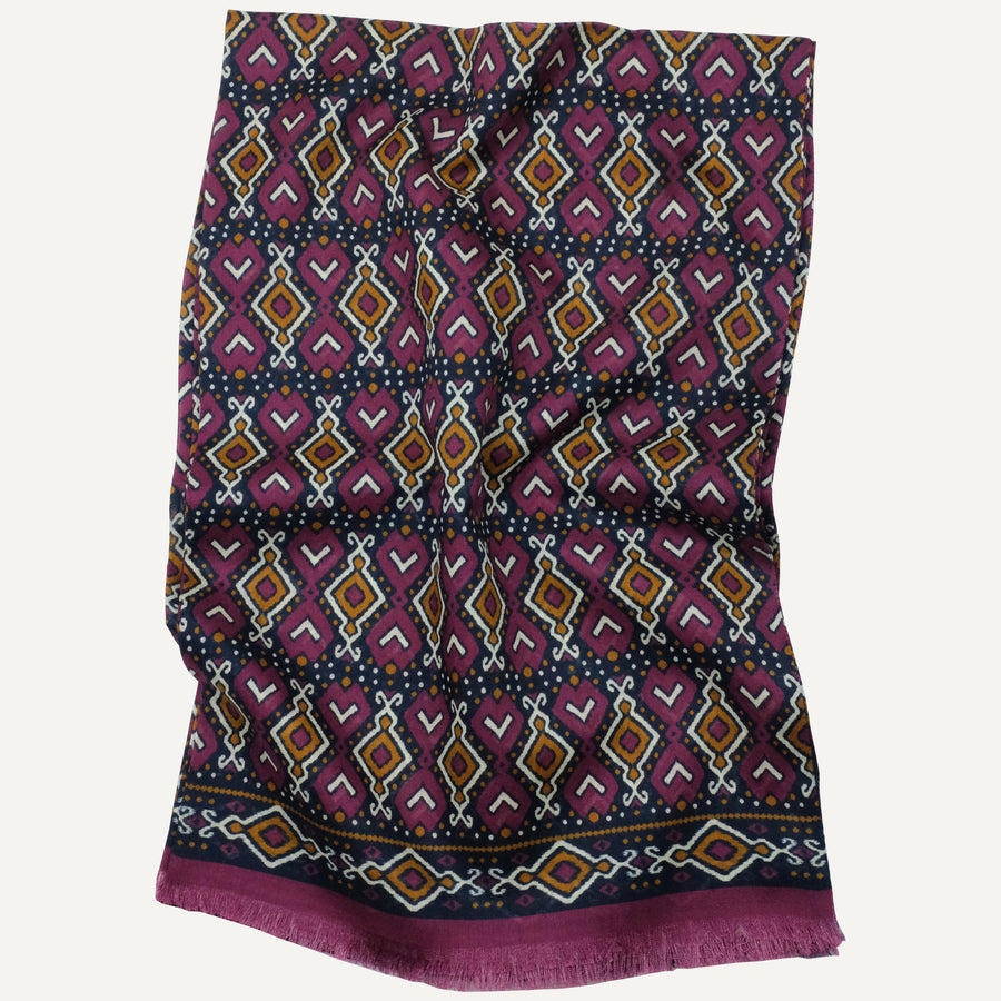 Fuschia Abstract Print Scarf