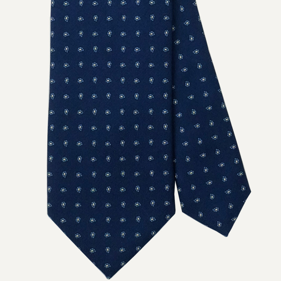 Navy Mini Paisley Tie