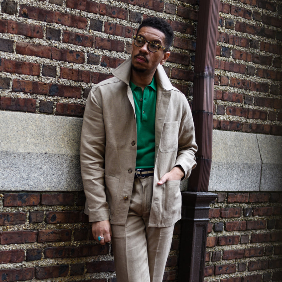 Sand Linen Work Jacket