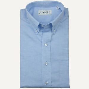 Blue Cotton & Linen Button-Down Sport Shirt