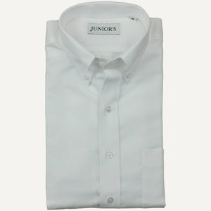 White Cotton & Linen Button-Down Sport Shirt