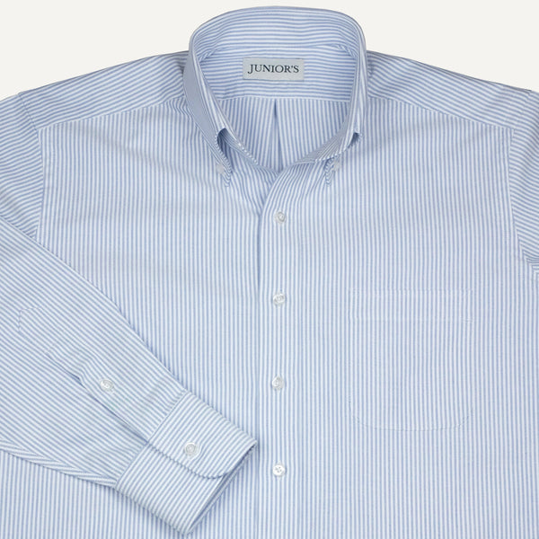 Blue & White University Stripe Oxford Cloth - Made-to-Order Shirt